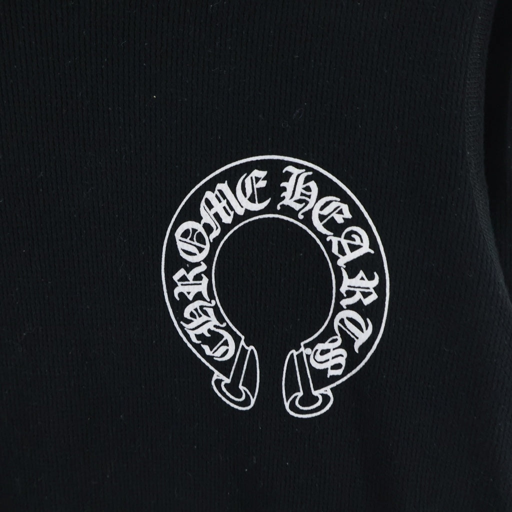 CHROME HEARTS(クロムハーツ) Horseshoe Thermal L/S Tee ホースシュー サーマル アームフローラルクロス ロングカットソー 長袖Tシャツ ブラック -