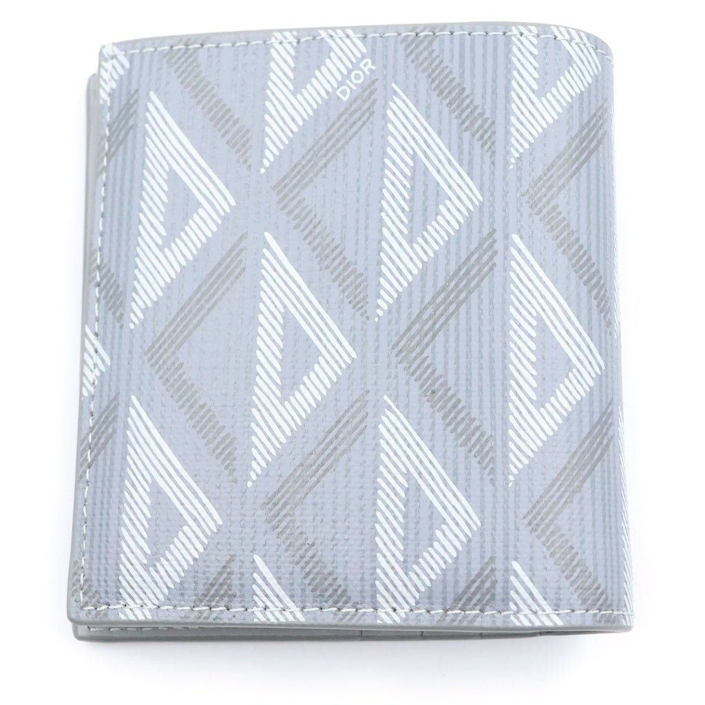 DIOR(ディオール) CD DIAMOND CANVAS TRIFOLD WALLET ダイヤモンドキャンバストゥライフォウルドウォレット グレー -