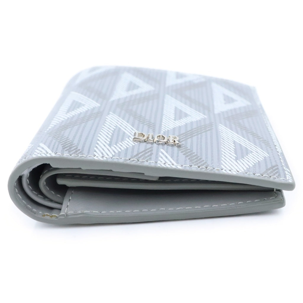 DIOR(ディオール) CD DIAMOND CANVAS TRIFOLD WALLET ダイヤモンドキャンバストゥライフォウルドウォレット グレー -
