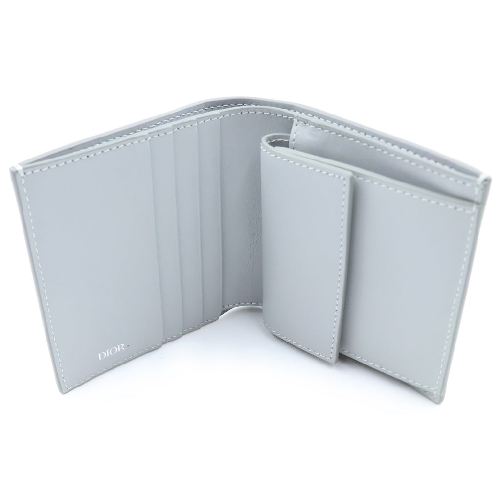 DIOR(ディオール) CD DIAMOND CANVAS TRIFOLD WALLET ダイヤモンドキャンバストゥライフォウルドウォレット グレー -