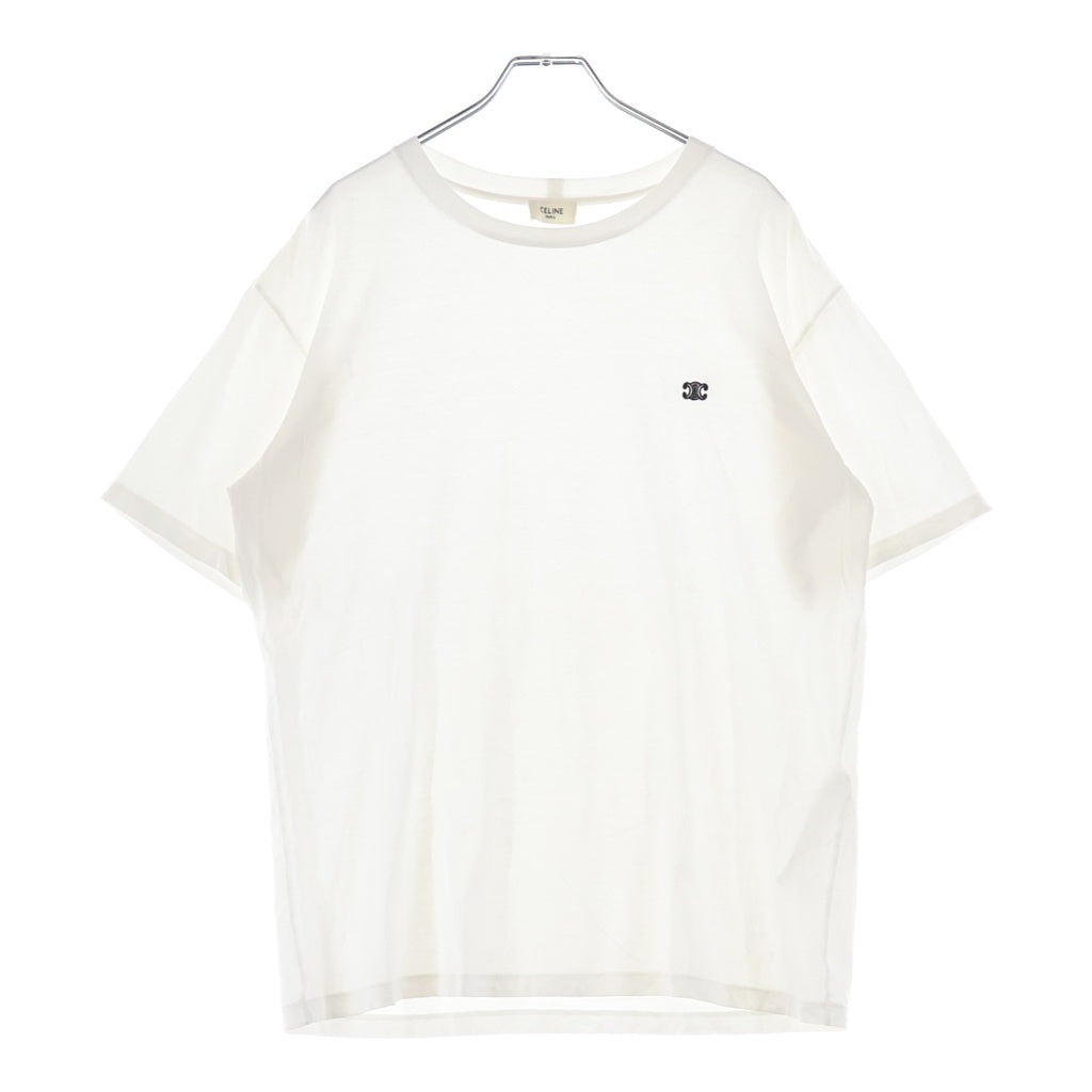 CELINE(セリーヌ) Triomphe Loose T-Shirt トリオンフ ロゴ刺繍 半袖Tシャツ 2X04I671Q.01OB ホワイト