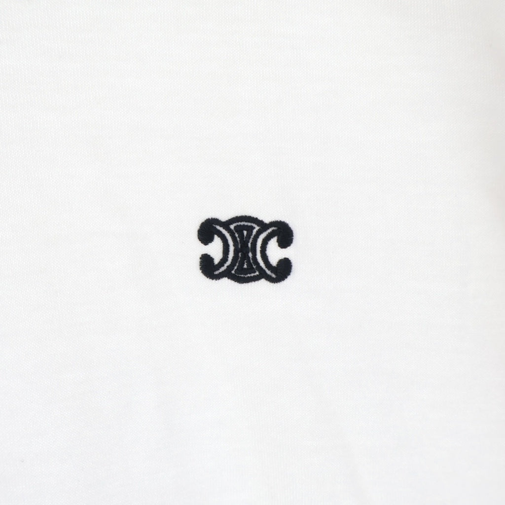 CELINE(セリーヌ) Triomphe Loose T-Shirt トリオンフ ロゴ刺繍 半袖Tシャツ 2X04I671Q.01OB ホワイト