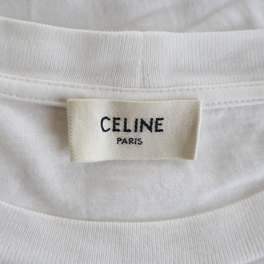 CELINE(セリーヌ) Triomphe Loose T-Shirt トリオンフ ロゴ刺繍 半袖Tシャツ 2X04I671Q.01OB ホワイト