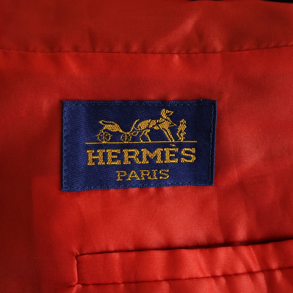 HERMES(エルメス) セリエボタン ベロア切替 テーラードジャケット ネイビー -