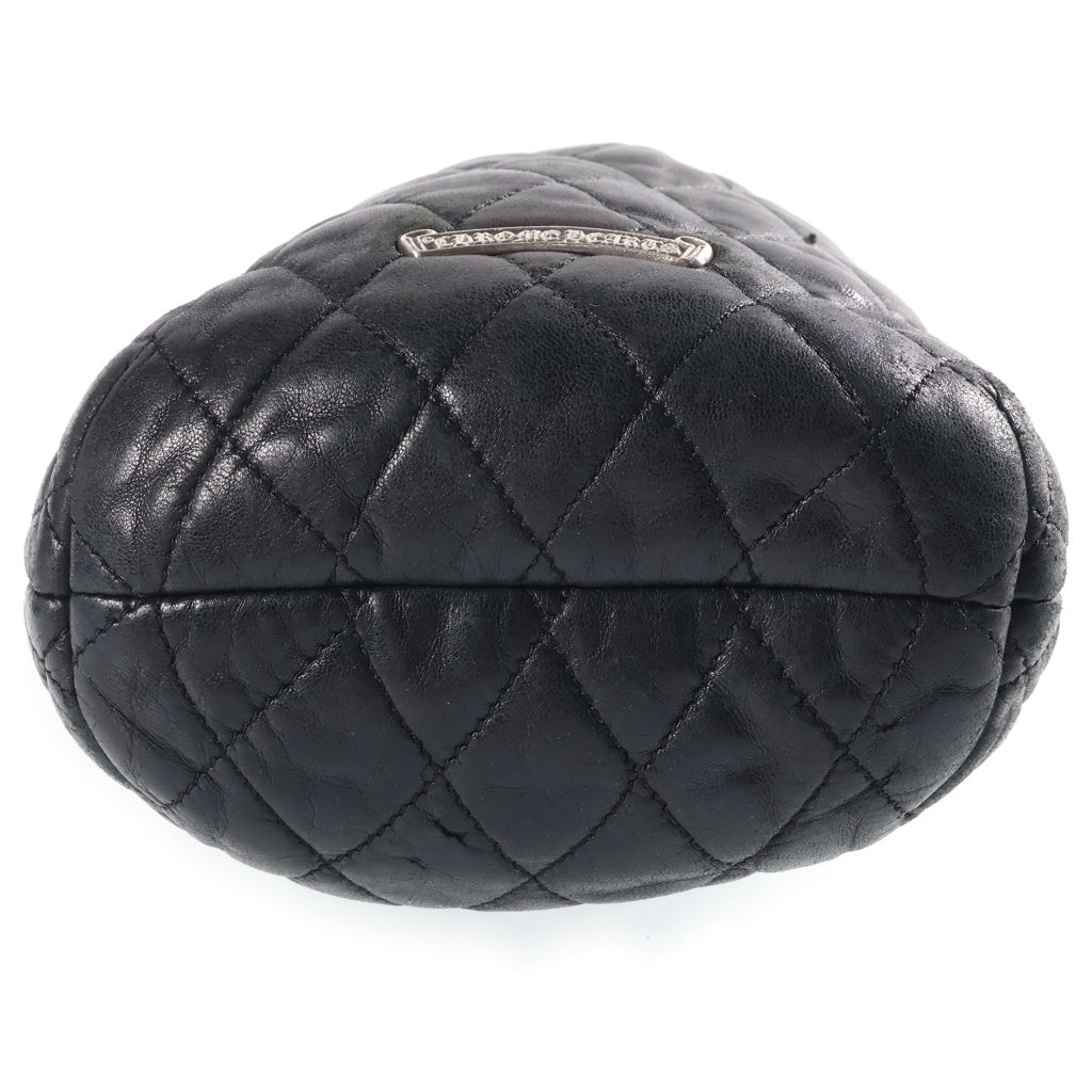 CHROME HEARTS(クロムハーツ) DRW STRNG QUILTING ドローストリング キルティング レザーバッグ 巾着 ブラック