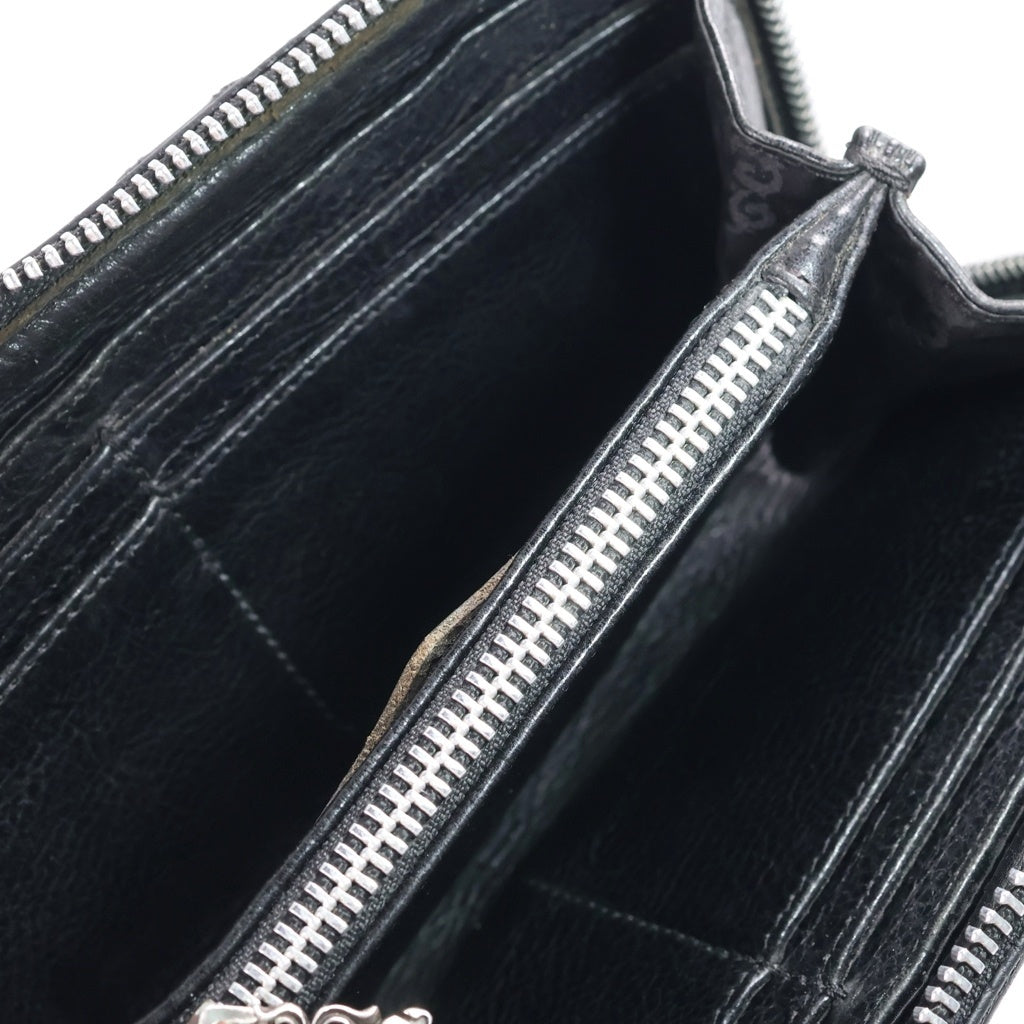 CHROME HEARTS(クロムハーツ) REC F ZIP QUILTED マルチパッチ セメタリー クロスキルティング レザーウォレット 財布 レディース