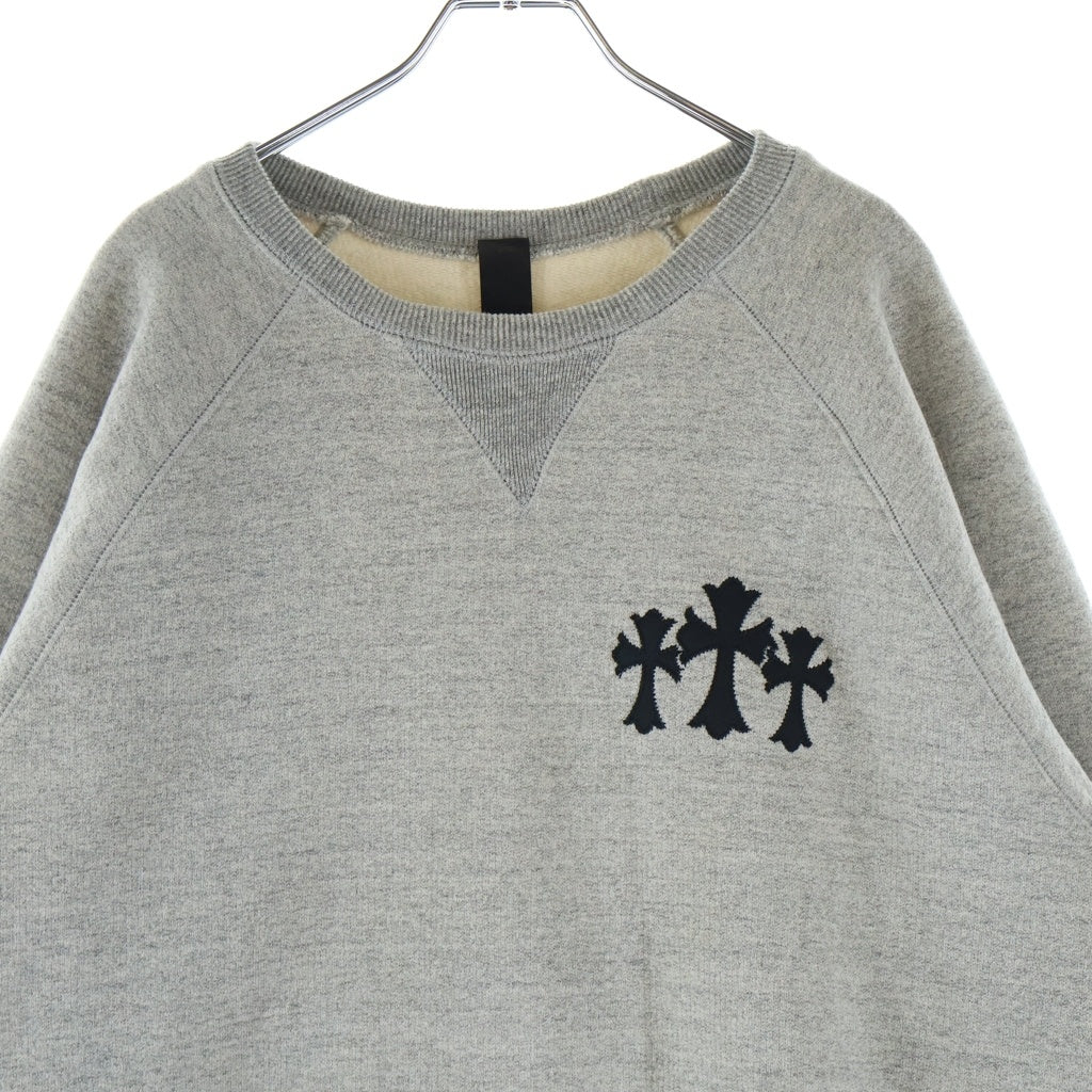 CHROME HEARTS(クロムハーツ) 7-11 Y NOT CH Applique Embroidery アップリケ刺繍クルーネック スウェットシャツ トレーナー グレー