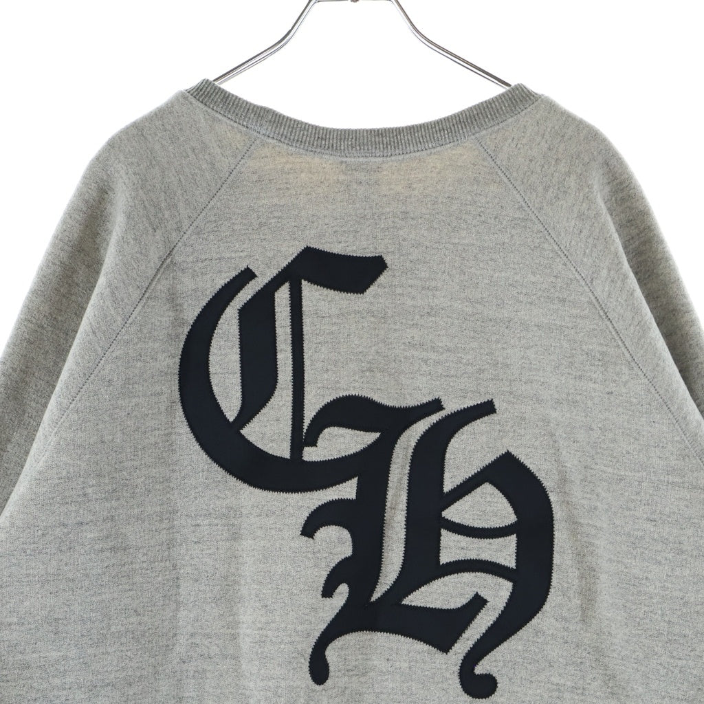 CHROME HEARTS(クロムハーツ) 7-11 Y NOT CH Applique Embroidery アップリケ刺繍クルーネック スウェットシャツ トレーナー グレー