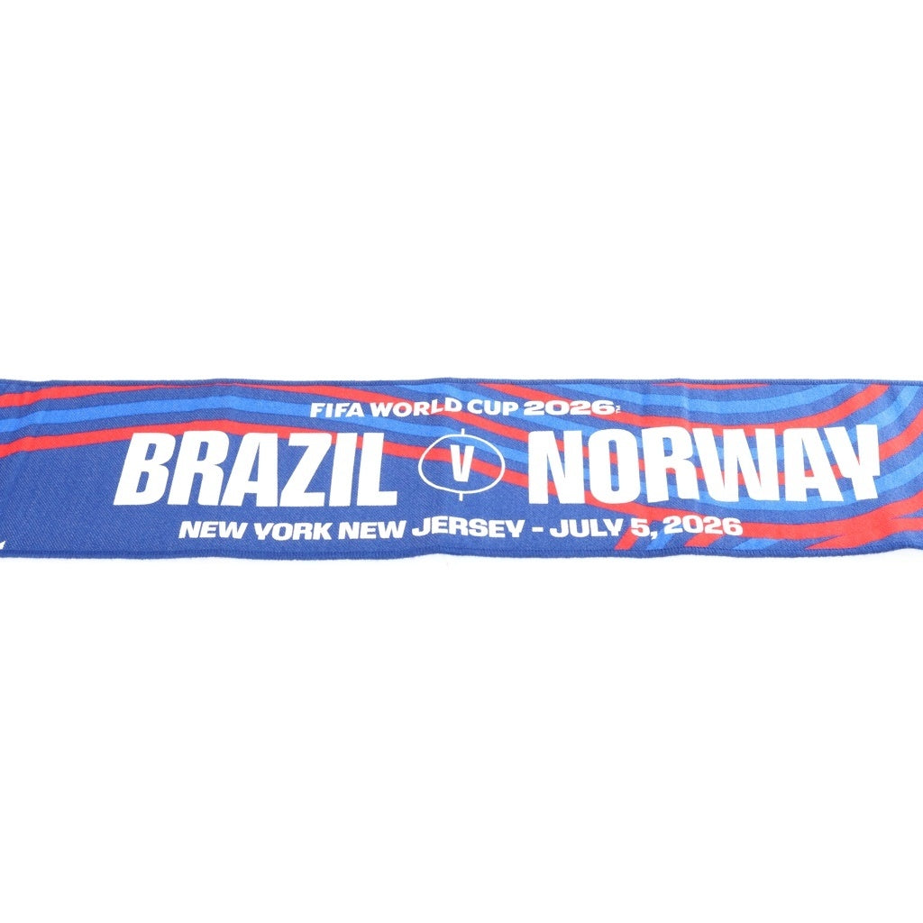NO BRAND(ノーブランド) FIFA2026 OFFICIAL LICENSED PRODUCT BRAZIL VS NORWAY ROUND OF 16 MATCH WOVEN PRINTED SCARF ブラジルVSノルウェー ラウンドオブ16 会場限定マッチスカーフ 8-FIX-W-32091