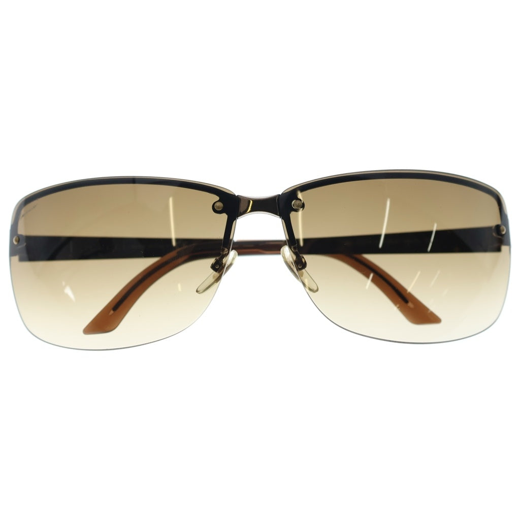 GUCCI(グッチ) ロゴプレート リムレス サングラス 眼鏡 ブラウン GG4235