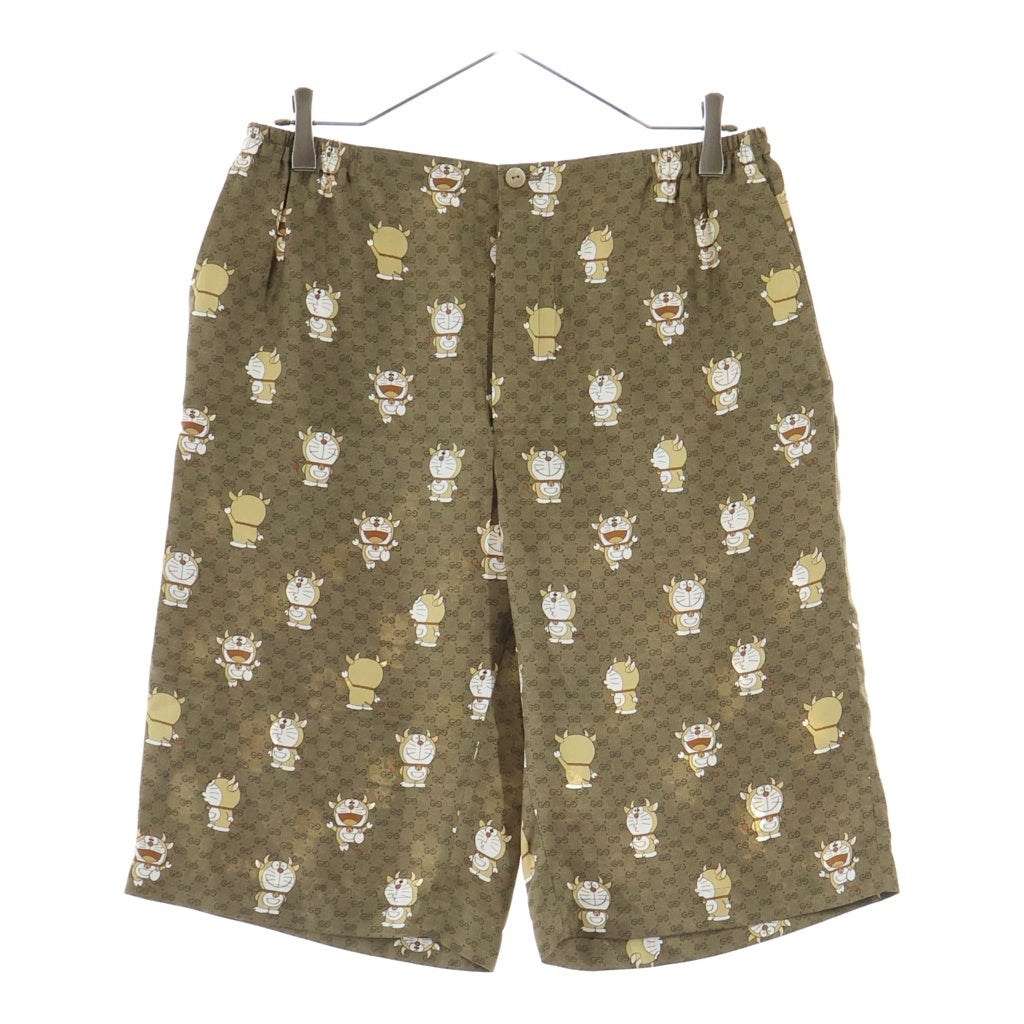 GUCCI(グッチ) ×DORAEMON 50周年記念ドラえもん 牛えもん 総柄 シルクショーツ ハーフパンツ 649062 ZAGSQ ベージュ