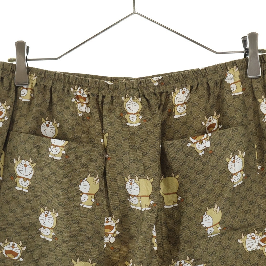 GUCCI(グッチ) ×DORAEMON 50周年記念ドラえもん 牛えもん 総柄 シルクショーツ ハーフパンツ 649062 ZAGSQ ベージュ
