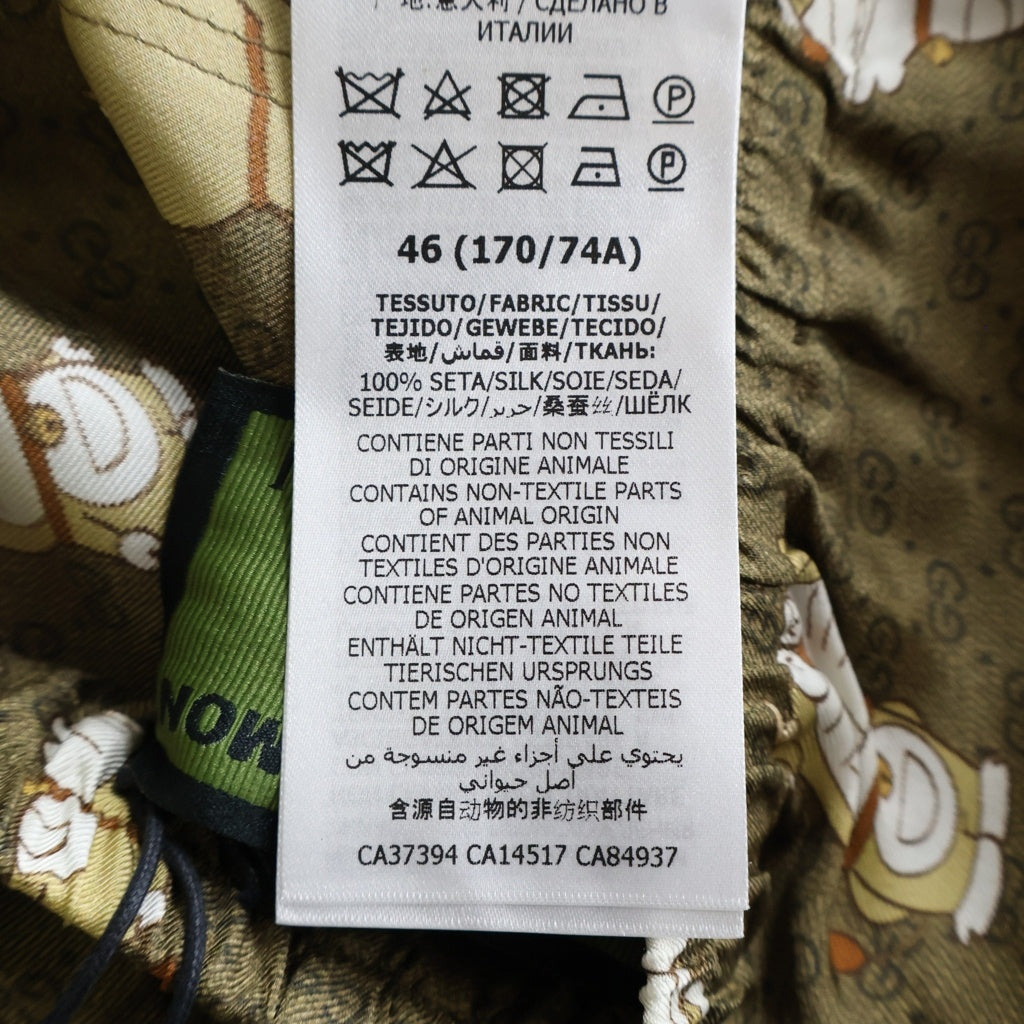 GUCCI(グッチ) ×DORAEMON 50周年記念ドラえもん 牛えもん 総柄 シルクショーツ ハーフパンツ 649062 ZAGSQ ベージュ