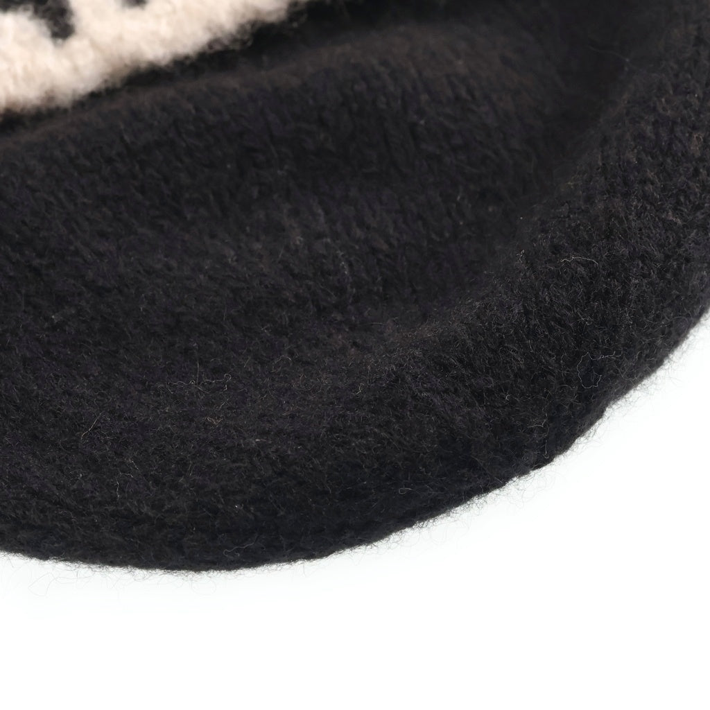 CHANEL(シャネル) ココマーク カシミアビーニー ニット帽子 ブラック/ホワイト レディース