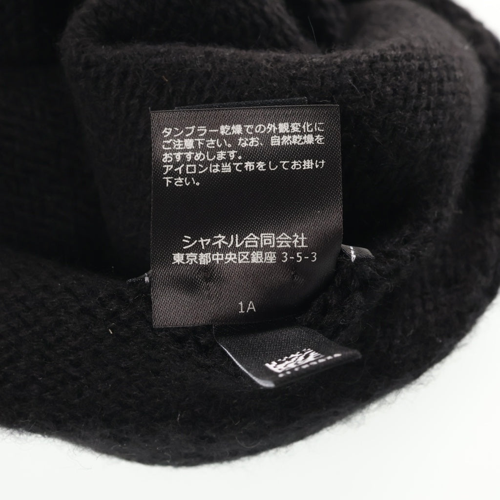CHANEL(シャネル) ココマーク カシミアビーニー ニット帽子 ブラック/ホワイト レディース