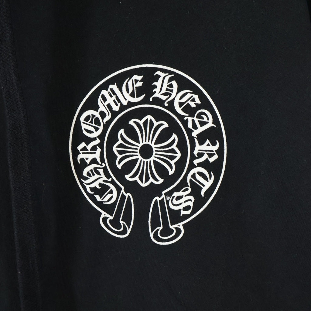 CHROME HEARTS(クロムハーツ) SWTSHRT PLVR マリブ限定 バックホースシュープリント プルオーバーパーカー ブラック