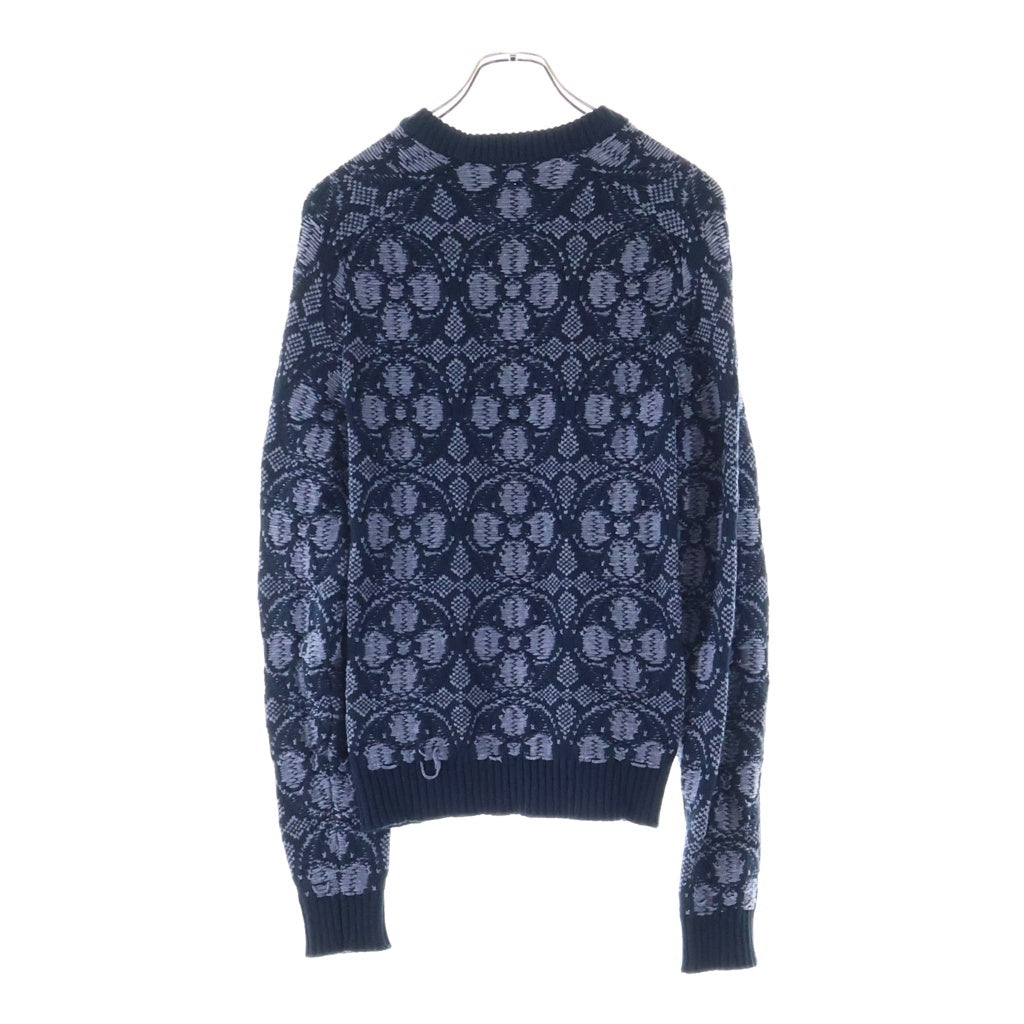LOUIS VUITTON(ルイヴィトン) 20AW フラワー ミドルゲージクルーネックニット ネイビー RM202 YGF HJN77W