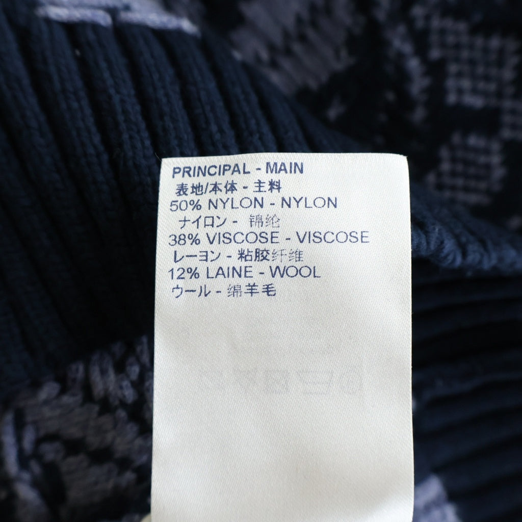 LOUIS VUITTON(ルイヴィトン) 20AW フラワー ミドルゲージクルーネックニット ネイビー RM202 YGF HJN77W