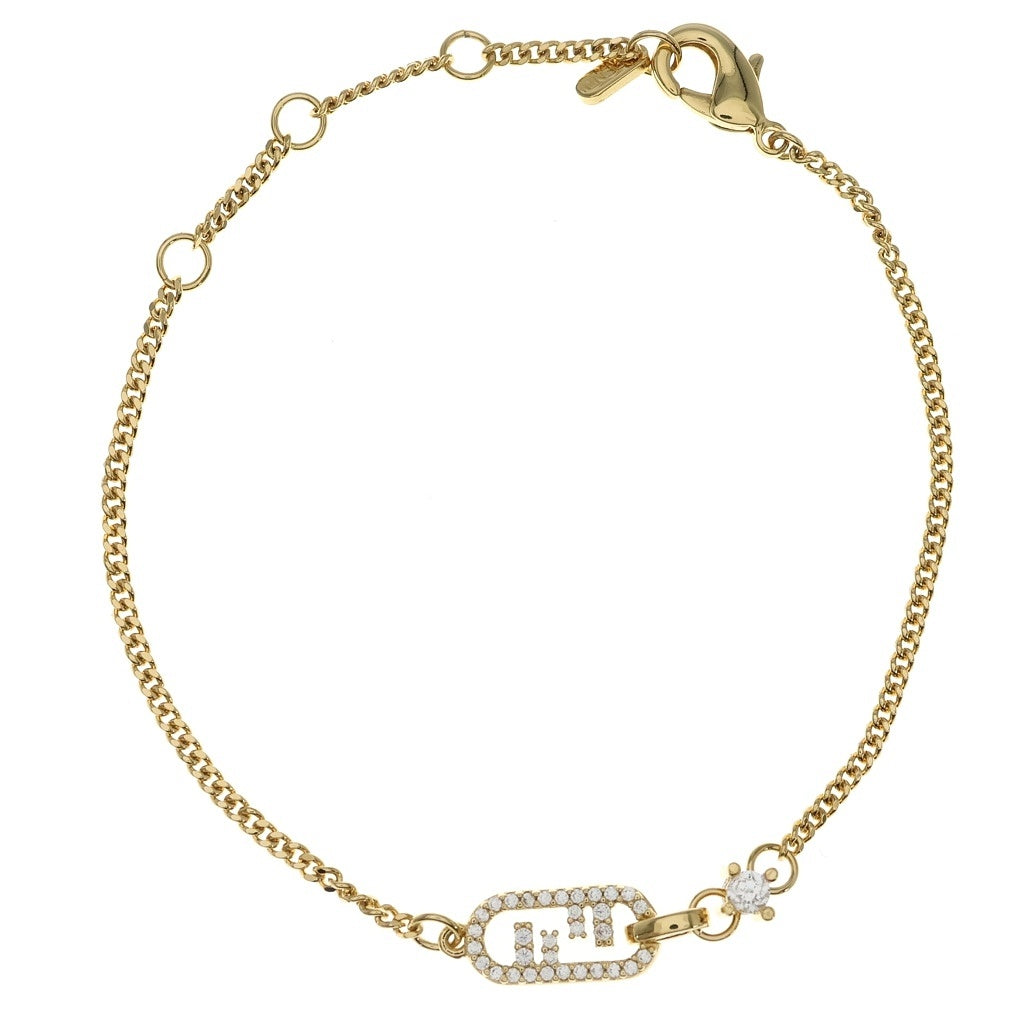 FENDI(フェンディ) オーロック GP ラインストーンブレスレット 8AH428 ゴールド レディース