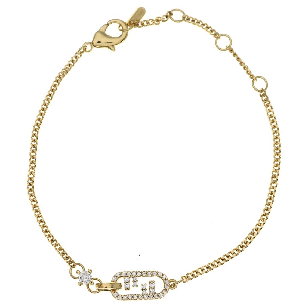 FENDI(フェンディ) オーロック GP ラインストーンブレスレット 8AH428 ゴールド レディース