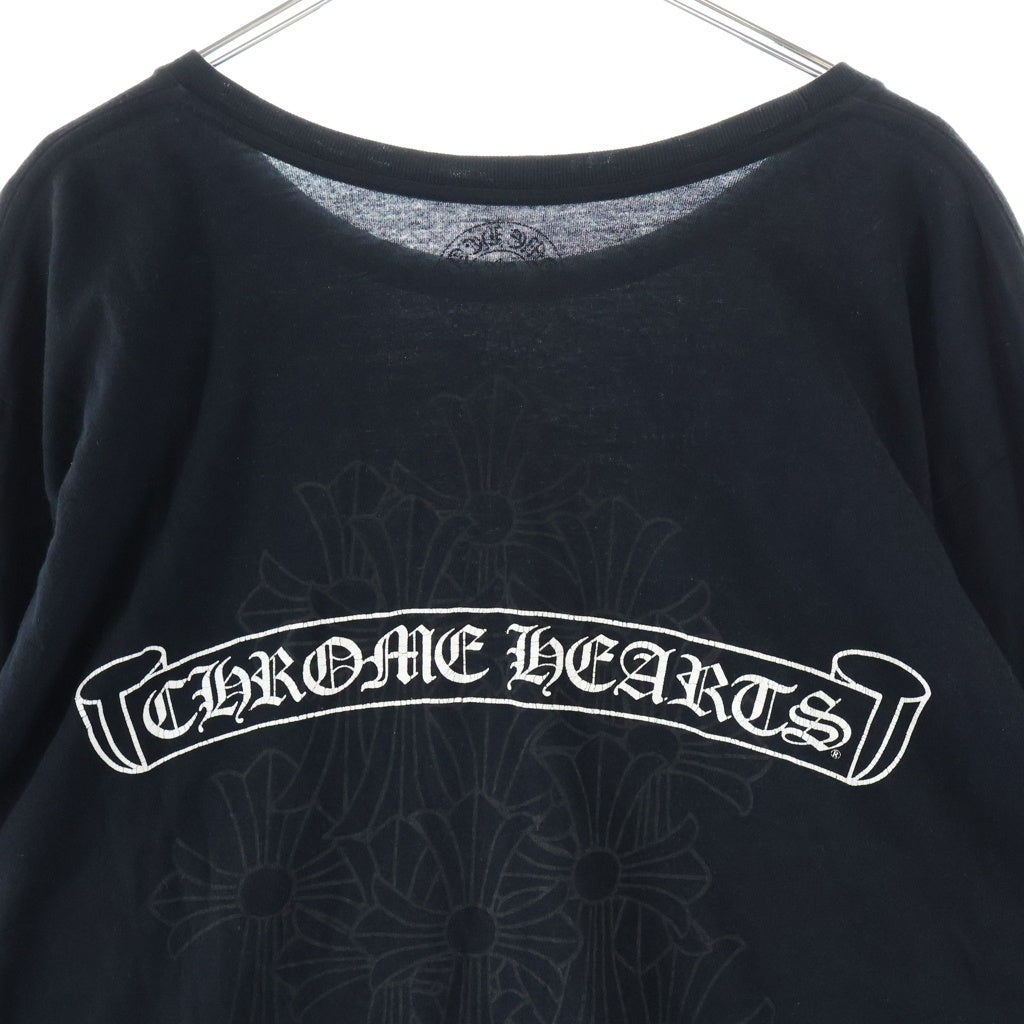 CHROME HEARTS(クロムハーツ) Back Cemetery Cross L/S バックセメタリークロスロゴプリント 長袖Tシャツカットソー ブラック