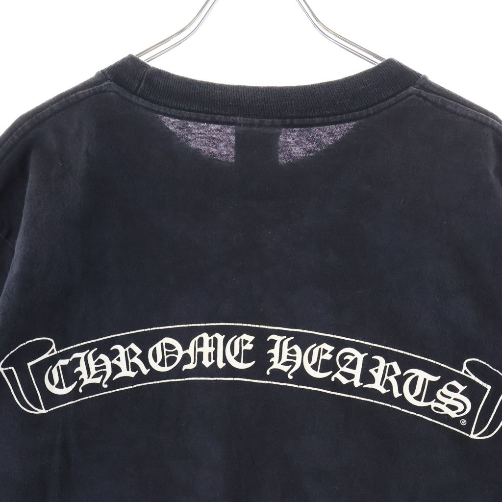 CHROME HEARTS(クロムハーツ) OLD S/S オールド ヴァインダガー ネックロゴ バックスクロールラベルプリント 半袖Tシャツカットソー ブラック