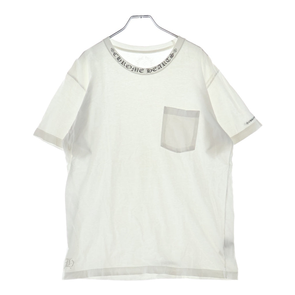 CHROME HEARTS(クロムハーツ) Neck Logo S/S ネックロゴ バックスクロールラベルプリント 半袖Tシャツカットソー ホワイト