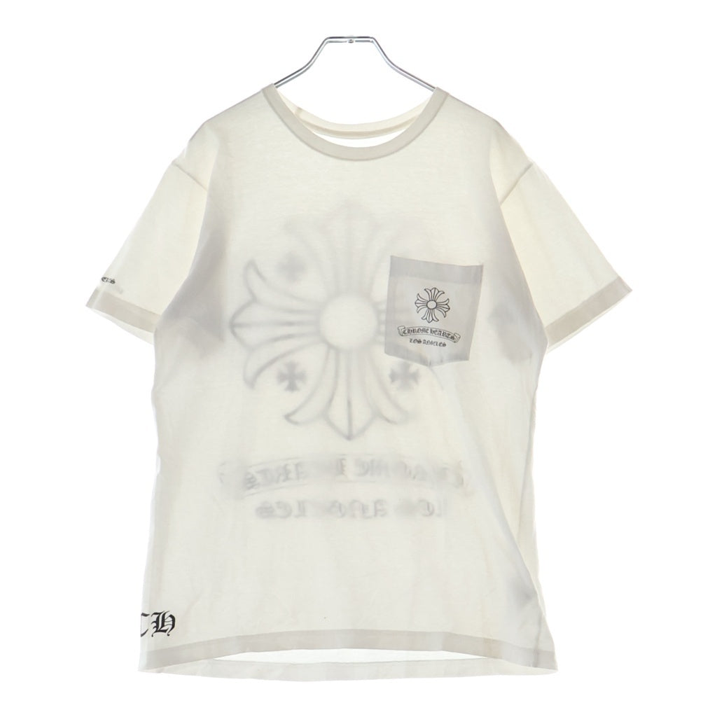 CHROME HEARTS(クロムハーツ) CH Plus S/S ロサンゼルス限定 CHプラス バックスクロールプリント 半袖Tシャツカットソー ホワイト