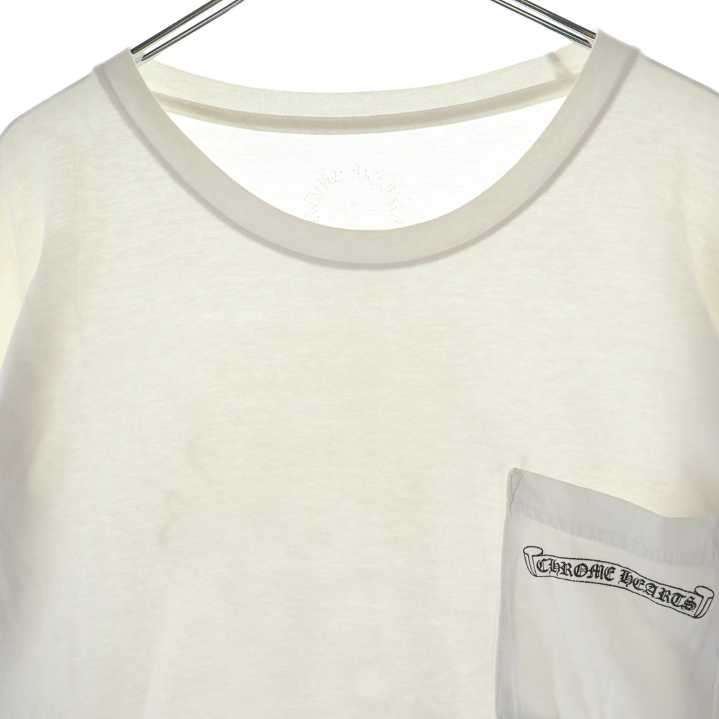 CHROME HEARTS(クロムハーツ) Back Cemetery Cross L/S バックセメタリークロスロゴプリント 長袖Tシャツカットソー ホワイト