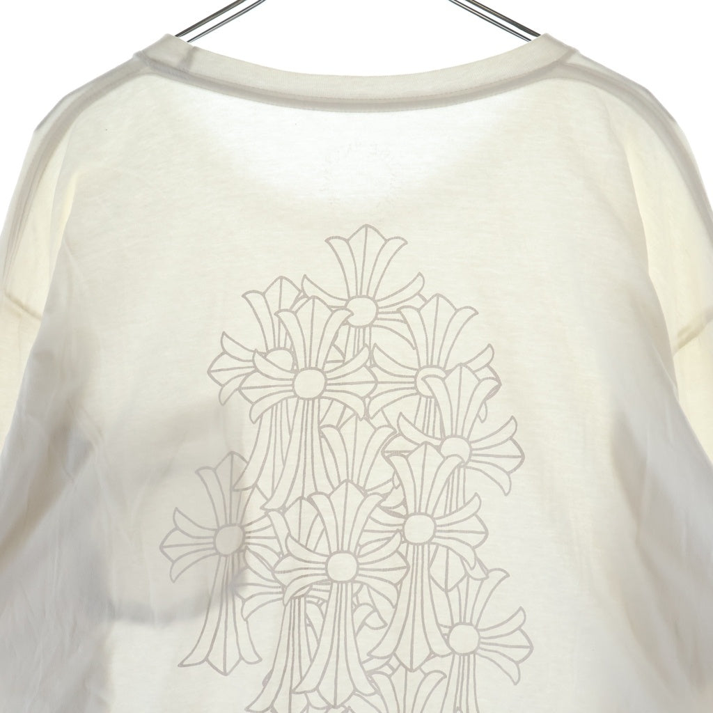 CHROME HEARTS(クロムハーツ) Back Cemetery Cross L/S バックセメタリークロスロゴプリント 長袖Tシャツカットソー ホワイト