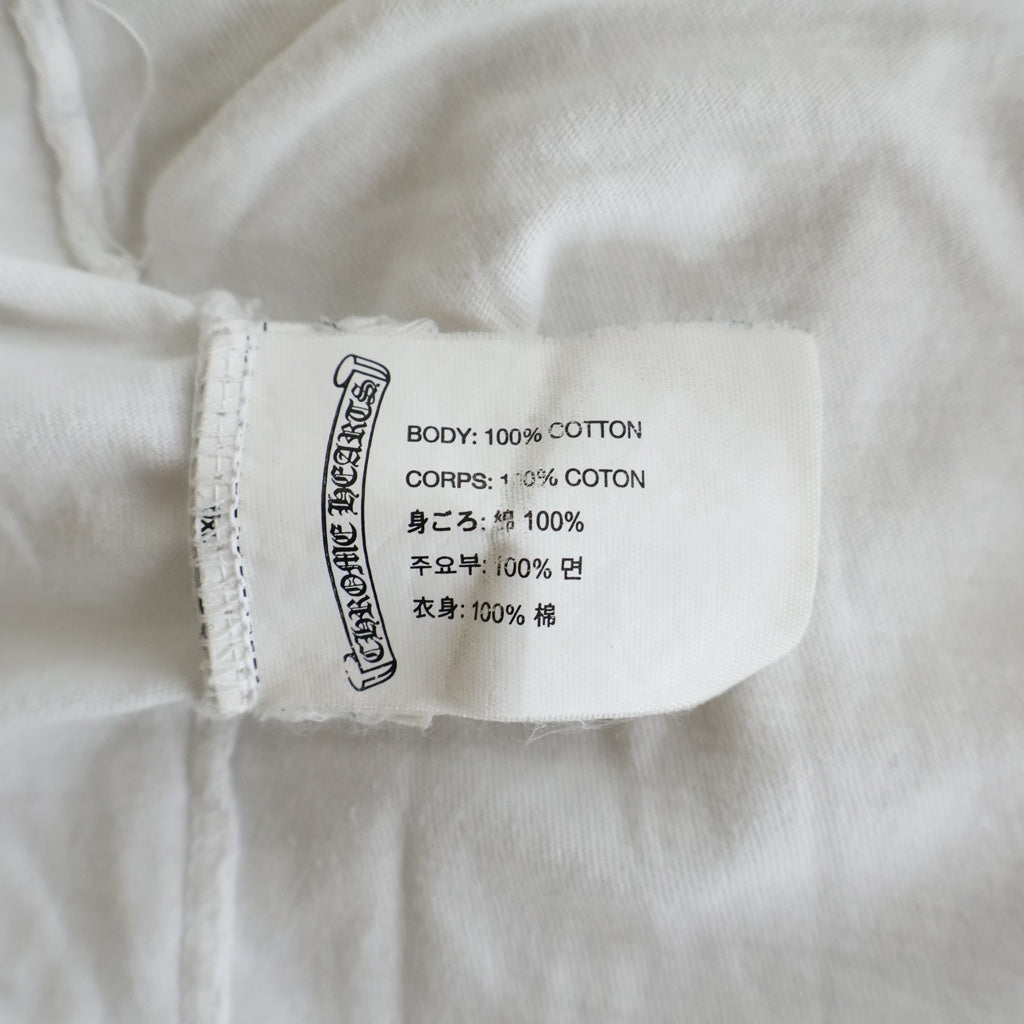 CHROME HEARTS(クロムハーツ) Back Cemetery Cross L/S バックセメタリークロスロゴプリント 長袖Tシャツカットソー ホワイト