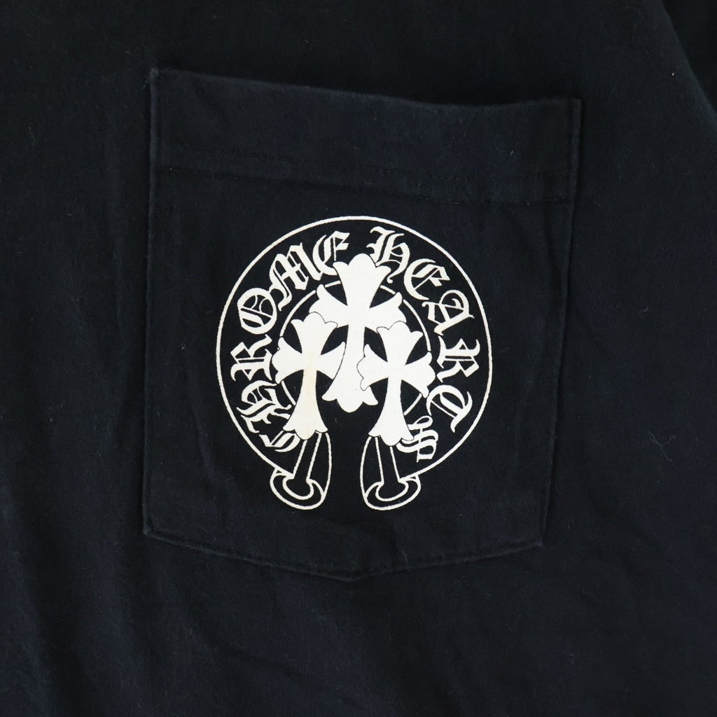 CHROME HEARTS(クロムハーツ) TRIPLE CROSS S/S バックトリプルクロスプリント 半袖Tシャツカットソー ブラック