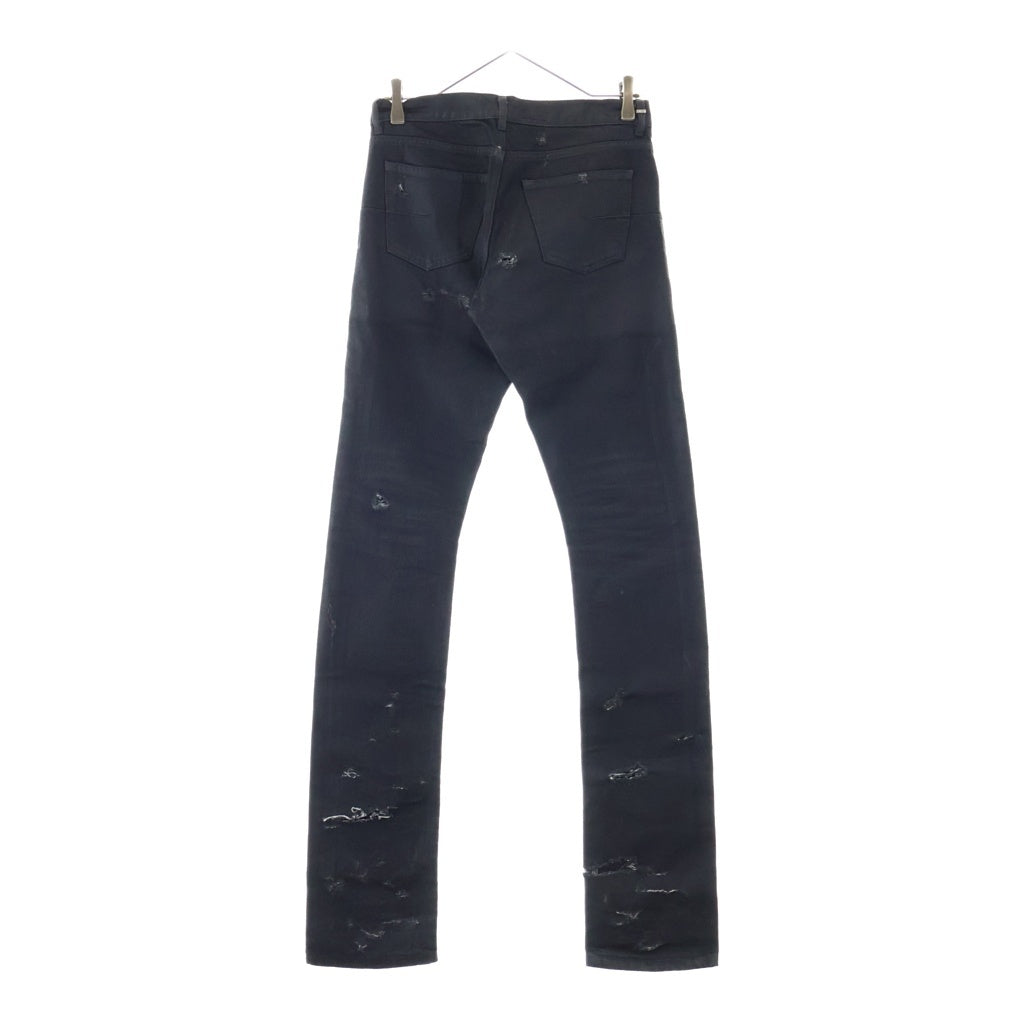 Dior HOMME(ディオールオム) 04SS エディ期 デストロイ加工 コーティング スリム デニムパンツ 4EH1018680