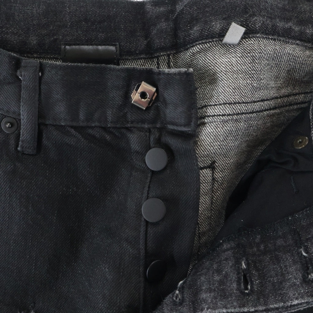 Dior HOMME(ディオールオム) 04SS エディ期 デストロイ加工 コーティング スリム デニムパンツ 4EH1018680