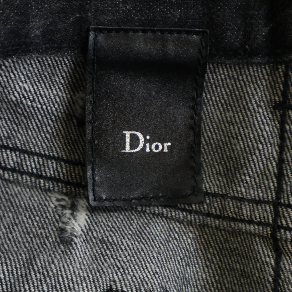 Dior HOMME(ディオールオム) 04SS エディ期 デストロイ加工 コーティング スリム デニムパンツ 4EH1018680