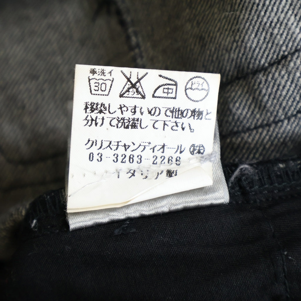 Dior HOMME(ディオールオム) 04SS エディ期 デストロイ加工 コーティング スリム デニムパンツ 4EH1018680