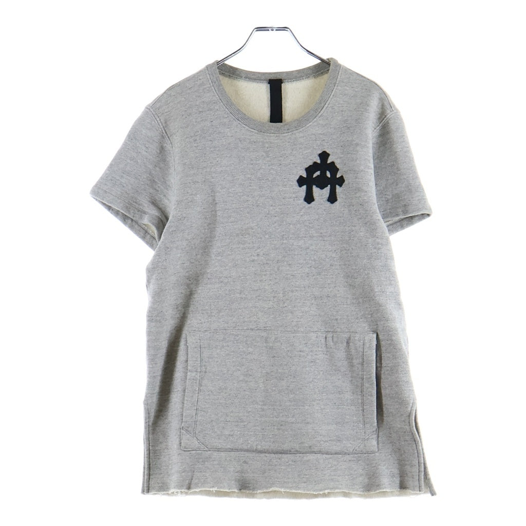 CHROME HEARTS(クロムハーツ) Y NOT CEM CRS LTHR PATCH S/S SWEAT セメタリークロスパッチ スウェット半袖シャツ グレー