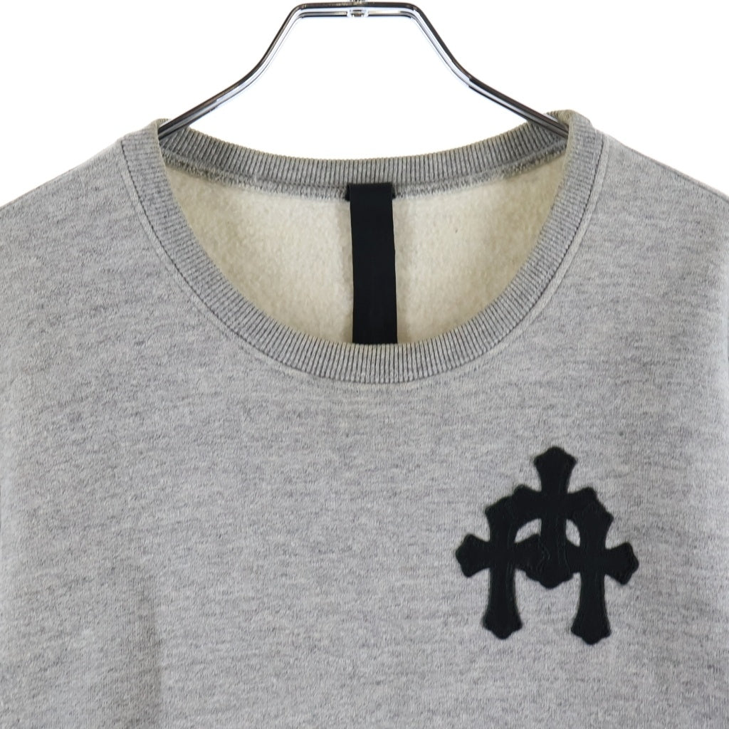 CHROME HEARTS(クロムハーツ) Y NOT CEM CRS LTHR PATCH S/S SWEAT セメタリークロスパッチ スウェット半袖シャツ グレー