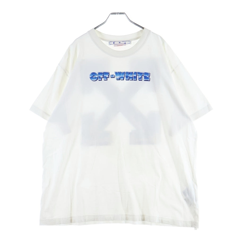 OFF-WHITE(オフホワイト) ブルーメタルアローオーバーサイズドショートスリーブTシャツ ロゴプリント半袖Tシャツカットソー OMAA038S22JER004