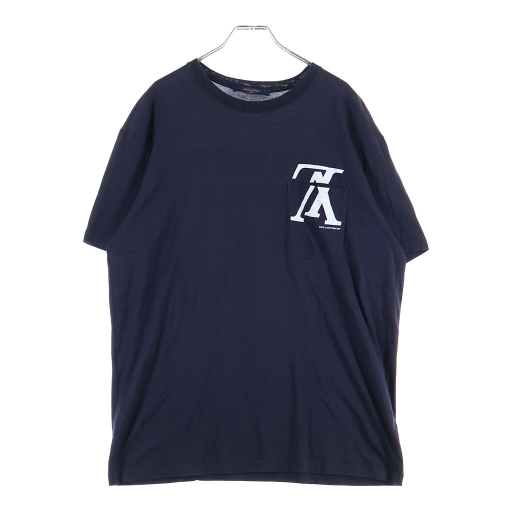 LOUIS VUITTON(ルイヴィトン) 18AW FOREVERロゴプリント半袖Tシャツ ネイビー RM182M FMB HFY21W