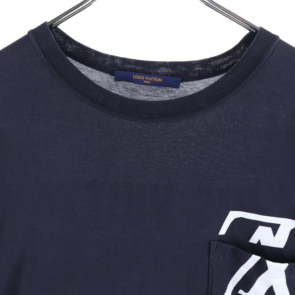 LOUIS VUITTON(ルイヴィトン) 18AW FOREVERロゴプリント半袖Tシャツ ネイビー RM182M FMB HFY21W