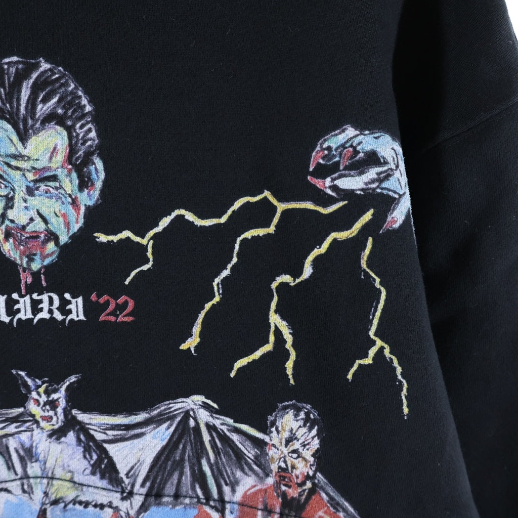AMIRI(アミリ) ×WES LANG BLOOD 38 HOODIE SR3GU0026SMRSTH1 ウェスラング ブラッド プリントプルオーバーフーディー パーカー ブラック