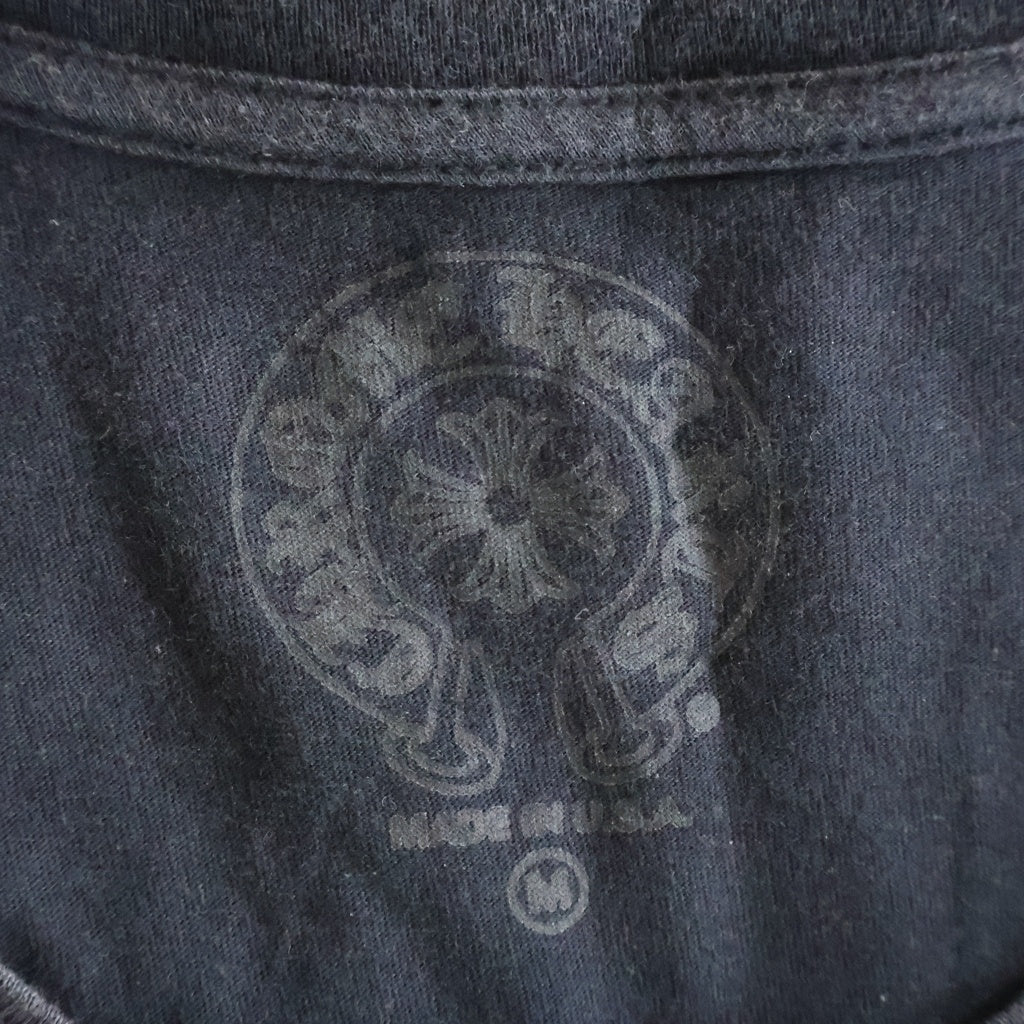CHROME HEARTS(クロムハーツ) DBL FLRL FUCKYOU L/S TEE ダブルフローラルプリント長袖Tシャツ ブラック/ホワイト