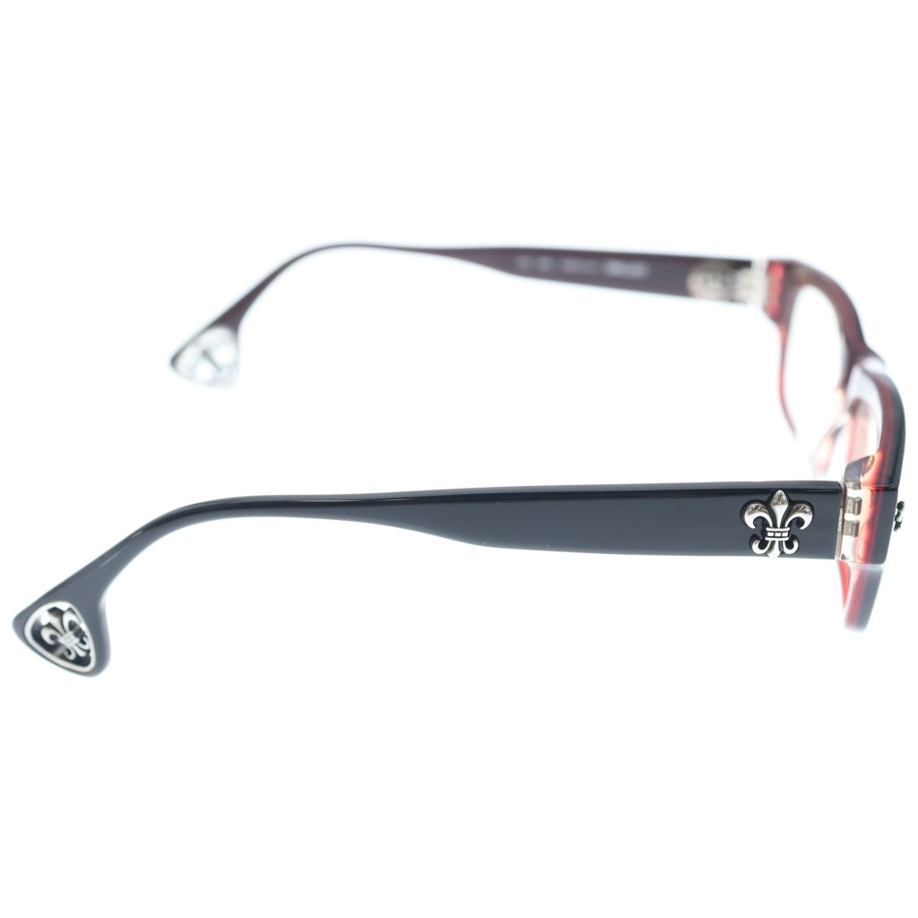 CHROME HEARTS(クロムハーツ) DRILLED BSフレア ウェリントン アイウェア 眼鏡 メガネ ブラック/ボルドー