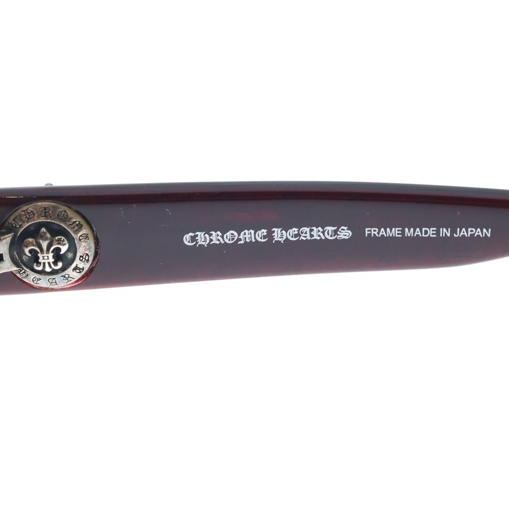 CHROME HEARTS(クロムハーツ) DRILLED BSフレア ウェリントン アイウェア 眼鏡 メガネ ブラック/ボルドー