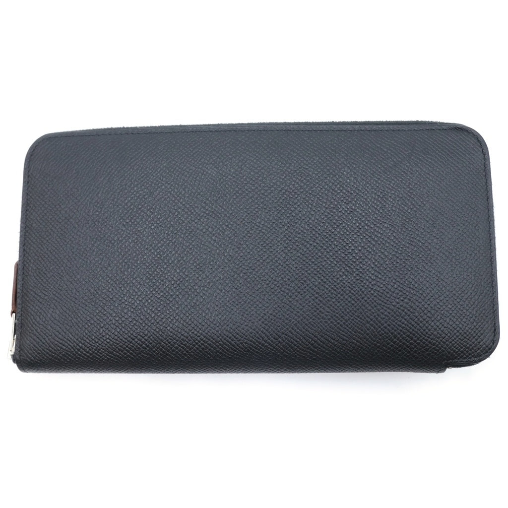 HERMES(エルメス) AZAP SILKIN LONG アザップ シルクイン ロング ラウンドジップウォレット D刻印 ブラック