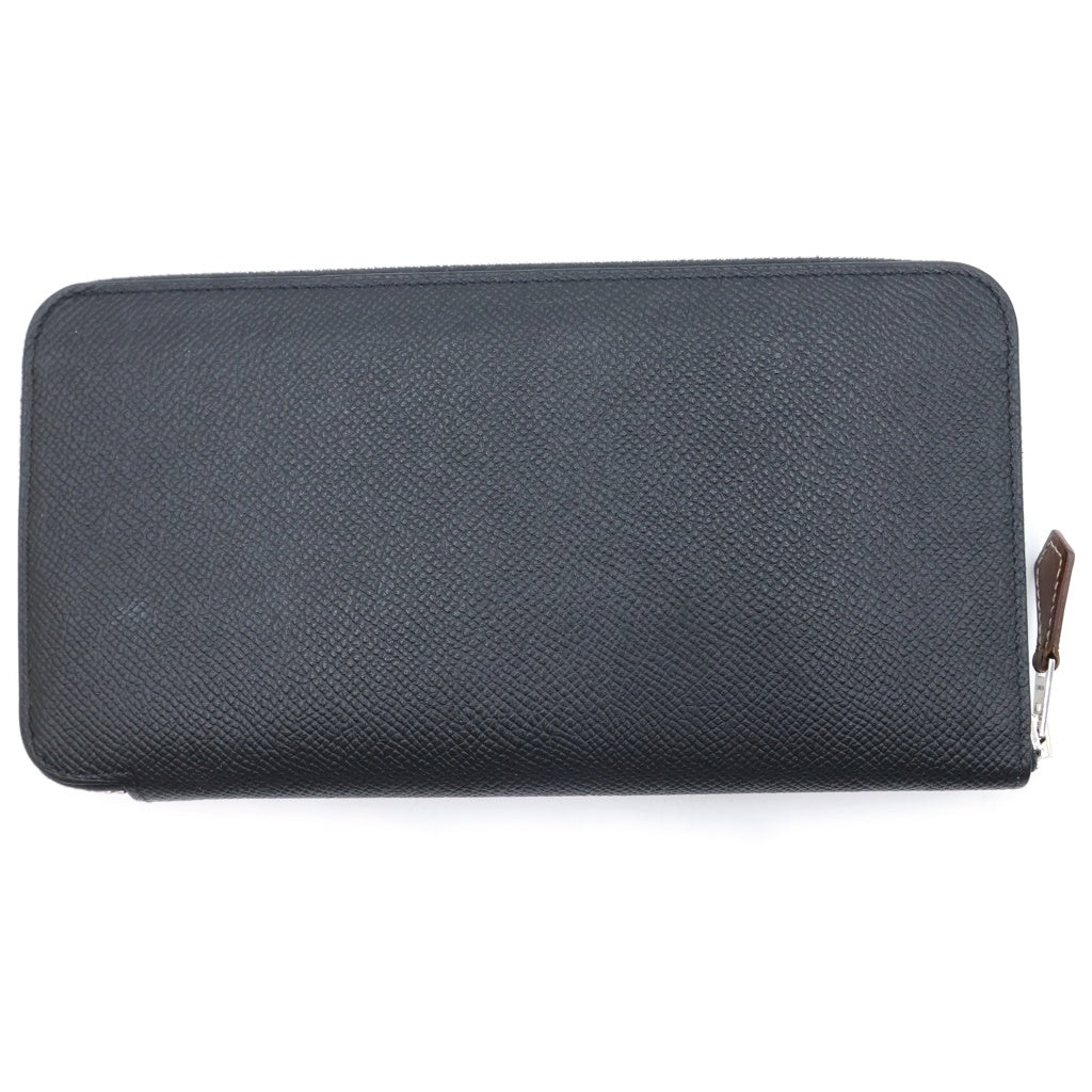 HERMES(エルメス) AZAP SILKIN LONG アザップ シルクイン ロング ラウンドジップウォレット D刻印 ブラック