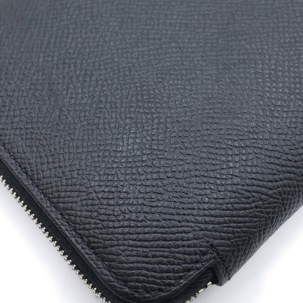 HERMES(エルメス) AZAP SILKIN LONG アザップ シルクイン ロング ラウンドジップウォレット D刻印 ブラック