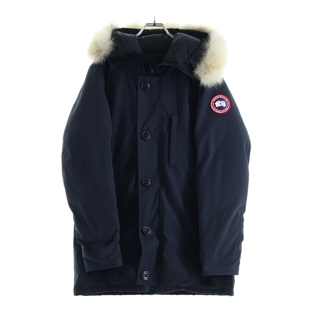 CANADA GOOSE(カナダグース) JASPER ロゴワッペン ファーフードダウンジャケット ブラック 68F8490