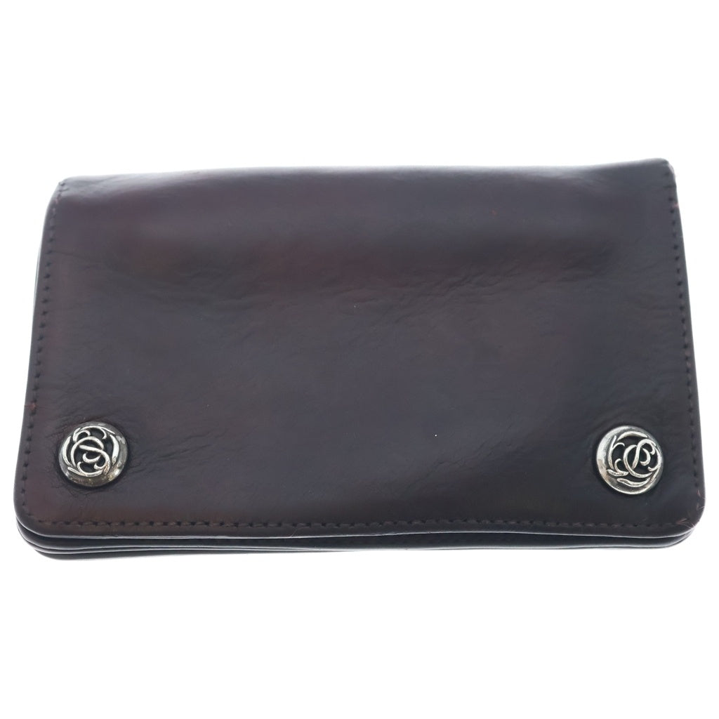 CHROME HEARTS(クロムハーツ) 1ZIP 1ジップ フローラルボタン レザーウォレット 財布 レッド